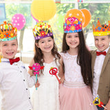 RGISHOP 24 Pack Princess Fairy Wands and Crowns Kit Unfinished Wooden Princess Wands Felt Crown Tiara Headbands Make Your Own Magical Wand Crafts for Kids Classroom Activities RGISHOP