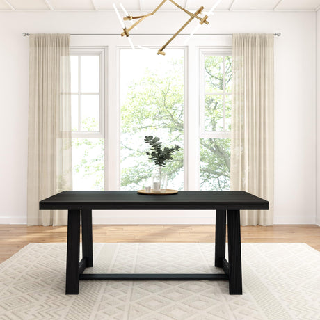 Plank+Beam 72 Inch Farmhouse Dining Table, Solid Wood Rustic Kitchen Table, Large Wooden Rectangular Dinner Table for Dining Room, Home Office, Plank+Beam