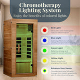 Dynamic Saunas Elite 1 Person Compact Ultra Low EMF FAR Infrared Sauna with Red Light Therapy & Bluetooth Speakers - Personal Indoor for Home & Gym DYNAMIC SAUNAS