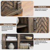 Minifeel Farmhouse TV Stand for 65+ Inch TV, 25" Tall Entertainment Center with Barn Door, Rustic TV Stands for Bedroom with Adjustable Shelf, Wooden TV Consoles for Living Room, Dark Rustic Oak Minifeel