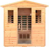 LTCCDSS Outdoor Sauna 5-6 Person Far Infrared Sauna Low EMF | Withstand Temp -5℉-104℉, Outdoor Indoor Wooden Sauna Room for Home-18 Low EMF Boards-Canadian Hemlock-Chromotherapy-Bluetooth Speaker LTCCDSS