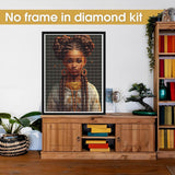 Bimkole 5D Diamond Arts Kits African American Woman, Full Drill DIY Rhinestone Embroidery Set Paint with Diamonds Art by Number Kits Cross Stitch Home Wall Craft Decoration (12x16inch) Ad31 Bimkole
