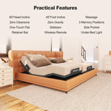 FLEXISPOT S6 Adjustable Bed Frame Base Split King, Quick Assembly, Massage, Zero Clearance, Whisper Quiet Durable Motor, Zero Gravity, Mattress Holder, Anti-Snore, Wireless. FLEXISPOT