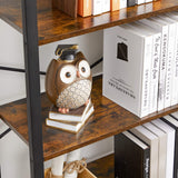 VASAGLE Industrial 6-Tier Tall Bookshelf with Steel Frame in Rustic Brown and Black VASAGLE