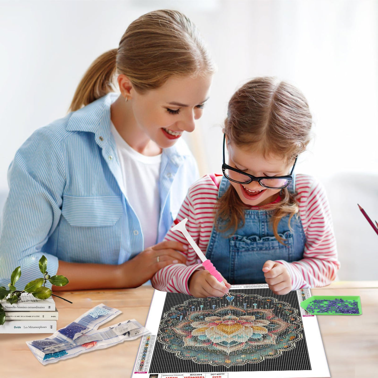 SENQAO Mandala Diamond Art Painting Kits for Adults, Full Drill Diamond Dots Paintings for Beginners, Round 5D Paint with Diamonds Pictures Gem Art Painting Kits DIY Crafts Kits 12x16inch SENQAO