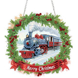 TOSTOG Hanging Diamond Art Kits for Adults, Christmas Train Diamond Paintings for Adults, Diamond Art Kits Window Pendant, 5D Diamond Paintings Hanging Pendant Kit Wall Decor Gift TOSTOG