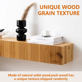 blingworld Fireplace Mantle, 60" Fluted Floating Mantel Shelf for Over Fireplace or Under TV, Rustic Handcrafted Wood Floating Shelves for Living Room Bedroom Kitchen Wall Decor, Natural blingworld