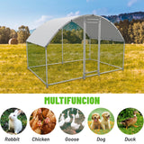 NUGRIART Large Metal Chicken Coop Walk-in Poultry Cage with Water-Resident and Anti-UV Cover Duck Rabbit Cat House Outdoor Chicken Run Pen with Round Roof NUGRIART