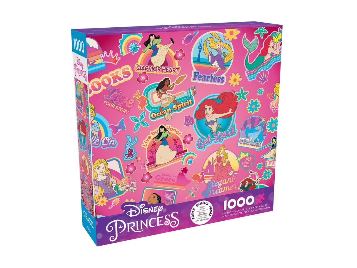 Ceaco - Disney - Princess Sticker Collage - 1000 Piece Jigsaw Puzzle for Adults Challenging Puzzle Perfect for Game Nights - Finished Puzzle Size is 26.75 x 19.75 Buffalo Games