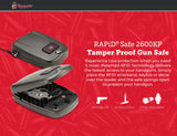 Hornady Rapid Safe 2600 KP – Portable Gun Safe for Firearms – RFiD Safe for Fast, Multiple Method Entry – Includes Rapid Safe, RFiD Wristband, Key Fob, 2 Decals, 2 Barrel Keys and Security Cable Hornady