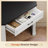 SEDETA 31.5" Corner Desk, Small Corner Desk for Small Space, Farmhouse Corner Computer Desk with Drawer, Small Computer Desk with Storage Shelves for Home Office, Living Room, Bedroom, White SEDETA