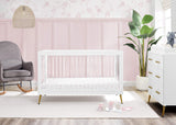 Delta Children Sloane 4-in-1 Acrylic Convertible Crib - Includes Conversion Rails, Bianca White w/Melted Bronze Delta Children