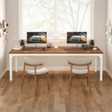 Tribesigns 2-Person Home Office Desk, 78.7" Extra Long Modern Desk, Double Workstation for Home Office, Work Desk for Two People (Walnut) Tribesigns