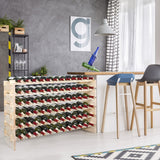 Smartxchoices 72 Bottles Stackable Modular Wine Rack, 6-Tier 72 Slots Floor Wine Storage Stand Wooden Wine Holder Display Shelves, Wobble-Free, Solid Wood, Floor Free Standing Smartxchoices