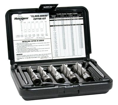 Hougen 12002 12,000 Series Annular Cutter Kit 9/16, 11/16, 13/16, 15/16, 1-1/16" 2-Inch Depth of Cut 3/4-Inch Weldon Shank for Magnetic Drills