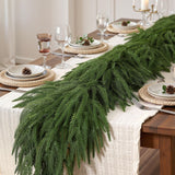 Alupssuc 9ft Christmas Garland, Real Touch Norfolk Pine Garland - Pine Garland, Artificial Greenery Christmas Garland for Mantle, Table, Fireplace, Indoor, Outdoor Christmas Decorations Alupssuc