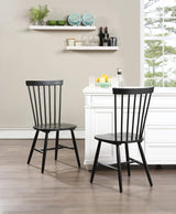 OSP Home Furnishings Eagle Ridge Traditional Windsor Style Solid Wood Dining Chairs 2-Pack, Black OSP Home Furnishings