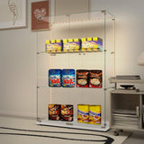 49.73" Tall Glass Display Cabinet with LED Lights&Rolling Wheels, Curio Glass Cabinet with 3 Shelves with 2 Door, Quick-Install Style Floor Standing Bookshelf File Cabinet for Home Office Kootlena