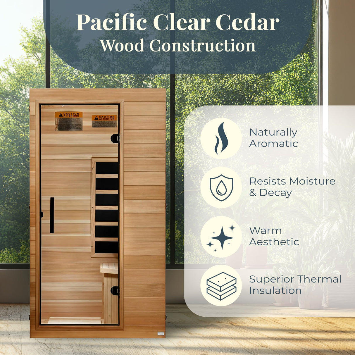 Dynamic Saunas Elite 1 Person Compact Ultra Low EMF FAR Infrared Sauna with Red Light Therapy & Bluetooth Speakers - Personal Indoor for Home & Gym DYNAMIC SAUNAS