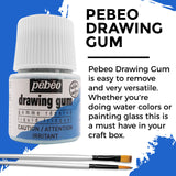 Pebeo Drawing Gum Made in France - Masking Fluid for Watercolor Painting and Various Art Projects - Bundled with Moshify Applicator Brush Set Moshify