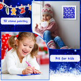 Charniol 9 Pcs Winter 5D Diamond Painting Kits 5D Drill Round Crystal Rhinestone Handmade Creative Art Crafts Snowman Snowflake for Home Wall Decor and Adults Kids DIY (Snowman, Snowflake) Charniol