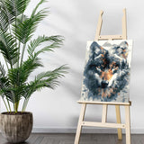 Auremi Wolf Framed Paint by Number for Adults,DIY Animal Painting by Number Kits on Canvas Acrylic Oil Painting Kits for Adults Paint by Number Kits for Home Wall Decor 20x30cm Auremi