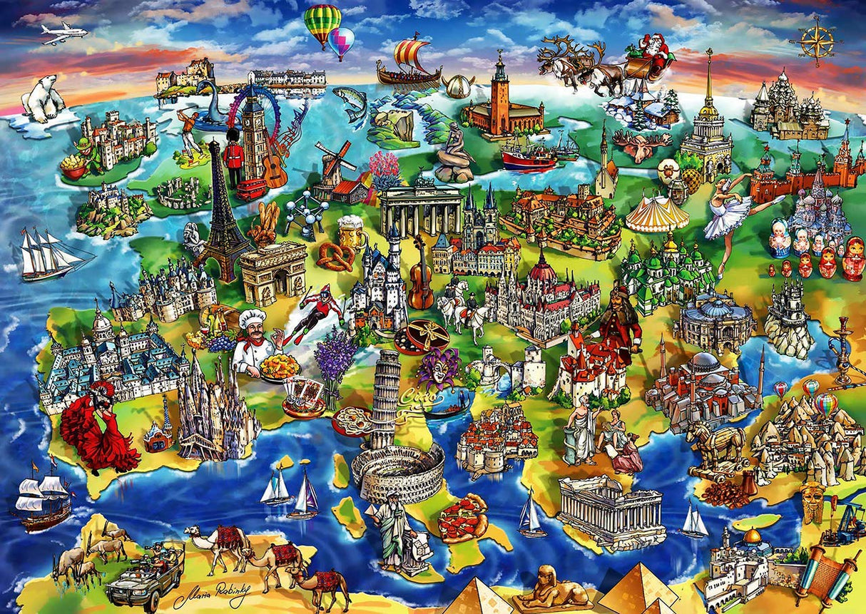 Anatolian Puzzle - European World, 1500 Piece Jigsaw Puzzle, #4557 (ANA4557) Anatolian