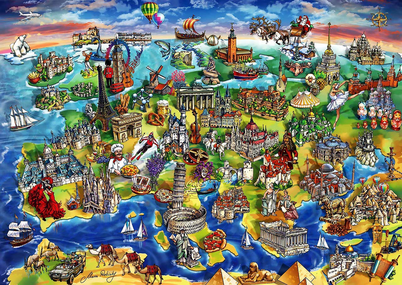 Anatolian Puzzle - European World, 1500 Piece Jigsaw Puzzle, #4557 (ANA4557)