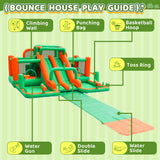 INFLATEFLY Bounce House Big Water Slide for Kids Bouncy House Inflatable Waterslide Bouncy House Water Park Castle with Slip and Slide, Water Sprays, Ball Pit Wet or Dry INFLATEFLY