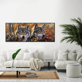 Zariocy 5D Large Diamond Art Kits for Adults Wolves, DIY Diamond Painting Art Animal Scenery Round Full Drill Crystal Diamond Embroidery Paintings Arts Craft for Home Office Wall Decor 31.5x11.81 inch Zariocy