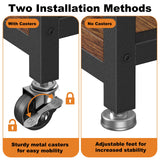 EasyCom 23.6''x18.9'' Extra Large Printer Stand with Drawer, 5-Adjustable Heights 3 Tier Printer Table with Wheels, Rolling Printer Cart with Storage for Printer Scanner Fax Home Office Use EasyCom