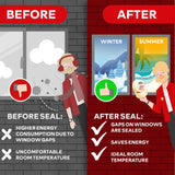 XFasten Transparent Window Weather Sealing Tape, 2-Inch x 30 Yards (50.8mm x 27.43m), Clear Window Draft Isolation Sealing Film Tape, No Residue XFasten