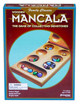 Pressman Mancala - Real Wood Folding Set, with Multicolor Stones by Pressman, 2 players Pressman