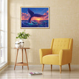 Reofrey DIY Diamond Art Painting Kits for Adults Whale, Diamond Art Ocean Full Drill Round Rhinestone, Cross Stitch Embroidery Canvas for Crafts Decor (30x40 cm/ 12x16 inch) Reofrey