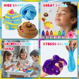 GXYSLM Dazzling Clear Slime Kit, Jumbo DIY Slime Making Kit to Make Sparkling, Crunchy, Jelly, Foam, Glossy Slimes, Inspire Your Creativity to Make Multiple Combinations GXYSLM