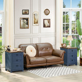 Joaxswe Farmhouse Coffee Table Set of 3, Furniture Set, Coffee Table with Hidden Storage Organizer and Nightsand 3-piece set, Large Country Natural Center Table Set for Living Room,Office, Home Joaxswe