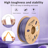 CCTREE PETG Filament 1.75mm, Dimensional Accuracy +/- 0.03mm, 1kg Spool(2.2lbs), Less Stringing Good Layer Adhesion High Toughness 3D Printing Filament, Fit Most 3D Printers, Galaxy Purple CCTREE