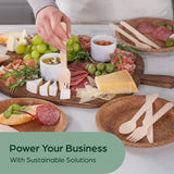 Wooden Compostable Utensils Set - 360 Pieces (120 Forks 120 Spoons 120 Knives) Sturdy Wood Disposable Cutlery - Eco-Friendly Biodegradable Utensils for Party - Free From Plastic Cutlery Set for Eating purpleclay