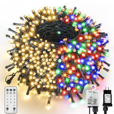 VTECHOLOGY 500 LED Dual Color Changing Christmas Tree Lights,170ft Connectable Christmas Lights String with 11Modes Fairy String Lights for Christmas Holiday Party Decor VTECHOLOGY