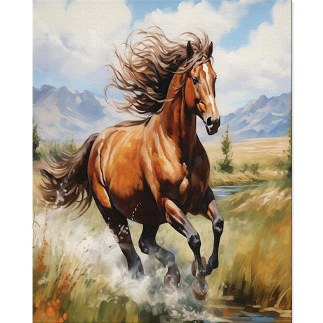 TOCARE Horse Paint by Numbers Kit for Adults,Acrylic Adult Paint by Number Canvas Running Horse,16x20inch Adults' Paint-by-Number Kits TOCARE