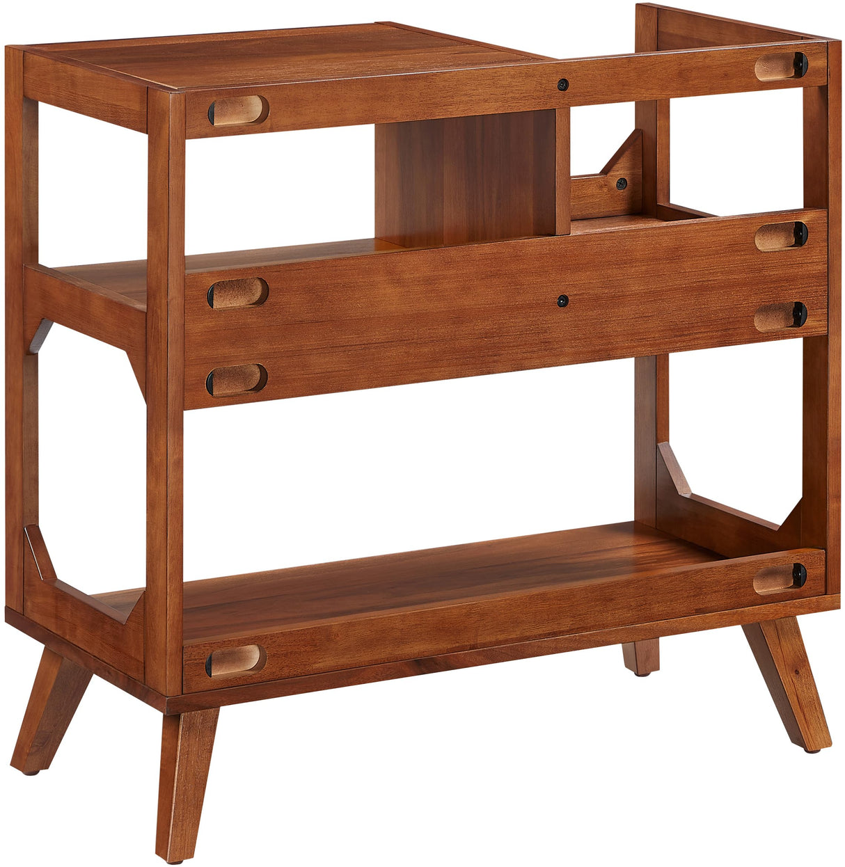 Crosley Furniture Asheville Mid-Century Modern Media Console Record Player Stand, Storage for Vinyl Records, Walnut, Medium Crosley Furniture