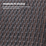 PDTXCLS TOMENGBEIAABBCC Rimba Outdoor 3 Pieces Wicker Folding Bistro Set, Balcony Table and Chairs Sets, Garden Backyard Furniture Rimba