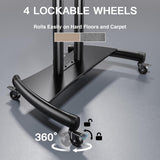 PERLESMITH Mobile TV Stand for 55-90 Inch Flat/Curved Screen TV Max VESA 800x500mm Outdoor TV Cart with Height Adjustable AV Shelf- UL Certificated Rolling Floor TV Stand Holds up to 200Lbs (PSTVMC07) PERLESMITH