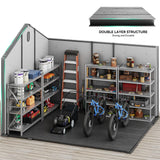 YITAHOME 8x10ft Resin Storage Structure, Outdoor 544 cuft Plastic Garden Storage Unit with Windows, Vents and Lockable Entrance, Waterproof Tool Organizer with Flooring for Lawn Equipment，Gray YITAHOME