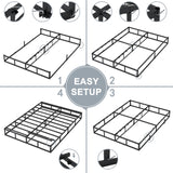 SHLAND 7 Inch Box Spring Full Size Bed Base, 3000 lbs Black Heavy Duty Metal Mattress Foundation with Easy Clean Fabric Cover, No Noise,Easy Assembly SHLAND