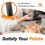 Meat Injectors for Smoking - Stainless Steel Marinade Injector Kit with Case and Window for BBQ, Grilling - 3 Syringe Needles for Injection of Flavor, Sauce - Food Injector for Turkey, Beef, Brisket CookHouse Empire