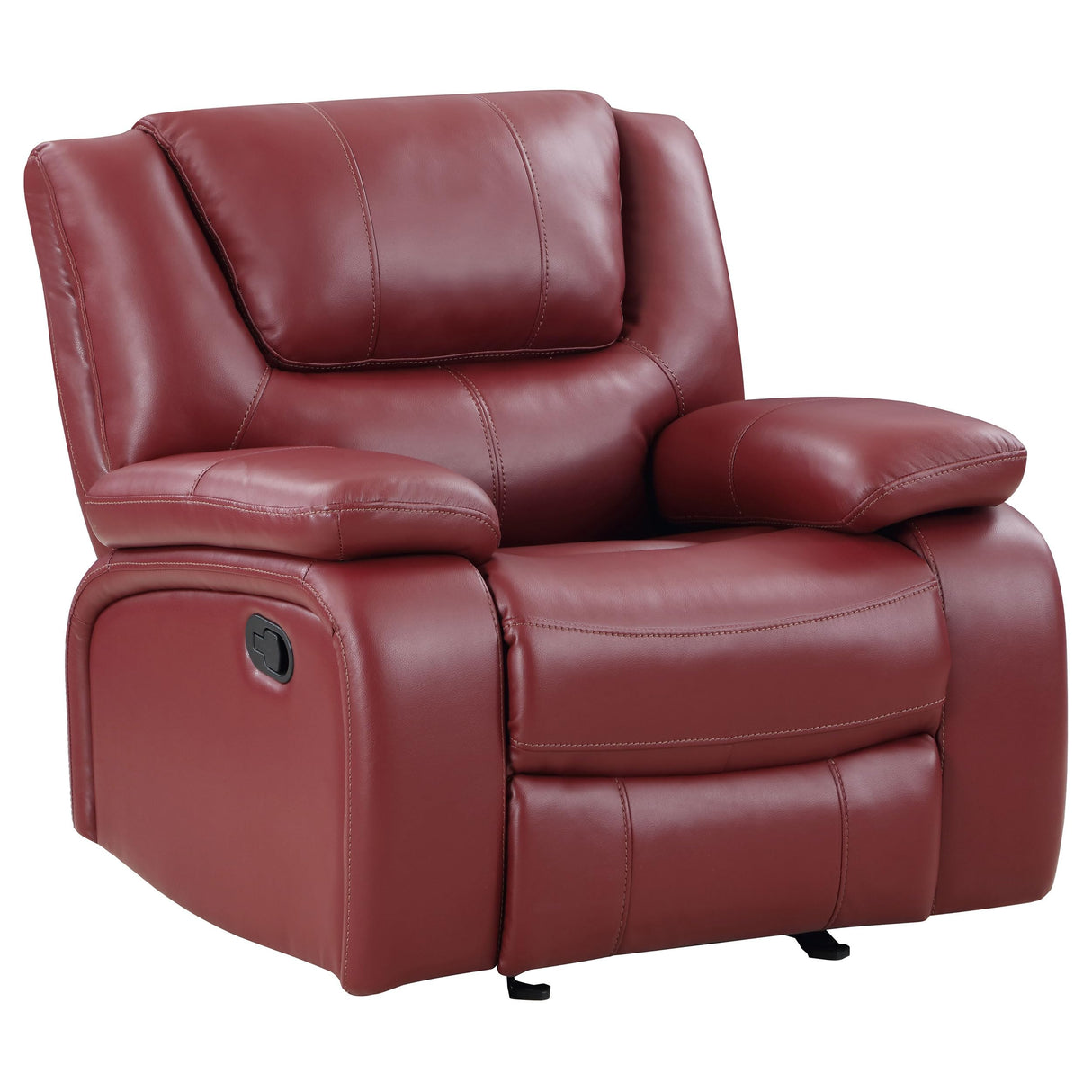 Coaster Home Furnishings - Camila - Leatherette Upholstered Glider Recliner Chair - Manual Recline, Padded Armrests, Plump Back, Smooth Gliding Motion - Living Room - 38-Inch - Red - 610243 Coaster Fine Furniture