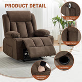 SLEKVERSA Manual Recliner Chair with Massage & Heat,Classic and Traditional Oversized Recliner Chair,8-Point Vibration, Lumbar Heating,Comfy Overstuffed Deep Seat Sofa for Living Room,Easy Assembly SLEKVERSA