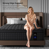 EVLWZL 12 Inch Queen Mattress, Medium Firm Hybrid Queen Mattresses, Memory Foam Mattress in a Box with Individually Wrapped Pocket Springs, Reinforced Edge Support, Pressure Relief, Motion Isolation EVLWZL