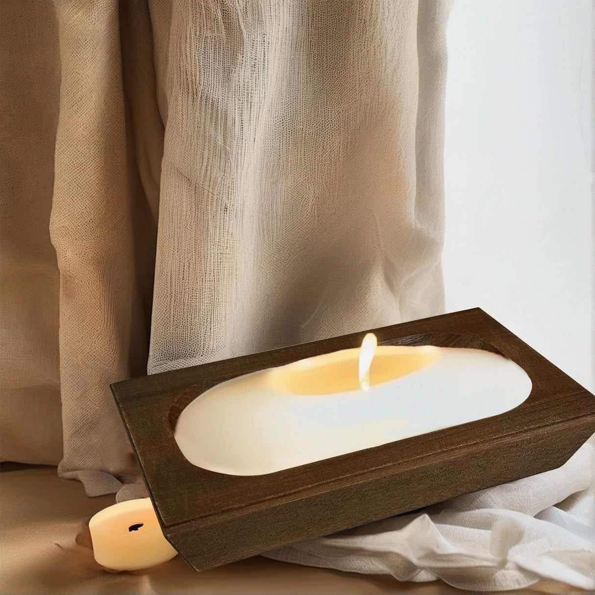 Royxen 8 Pack Wooden Dough Bowls - Paulownia, Rustic Vintage Rectangular Brown Bowls for Candle Royxen